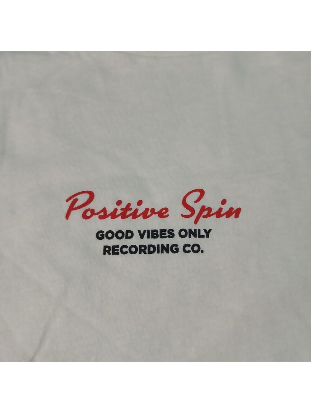Old Navy Graphic T Shirt White Positive Spin Recording Co Music Tee
